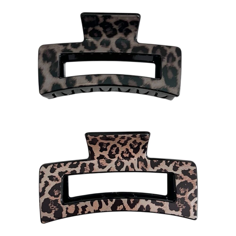Set of 2 leopard print hair claws FREE SHIPPING